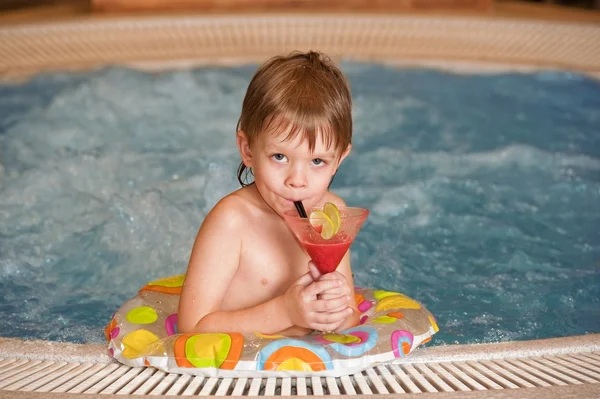 Boy with glass of coctail — Stock Photo, Image