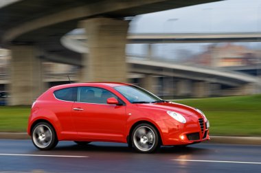 Car under the bridge clipart