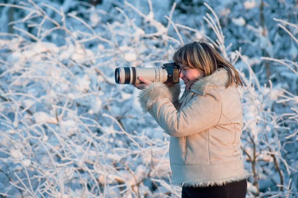 stock image Women with photo camera