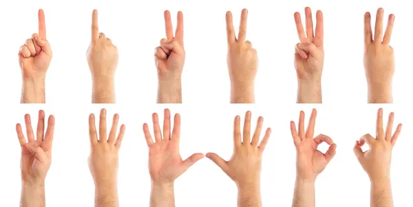 Підрахунок чоловічі руки — стокове фото