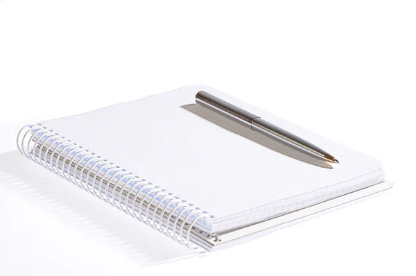 Notebok с ручкой — стоковое фото
