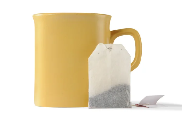 Cup and teabag — Stock Photo, Image
