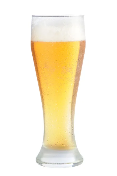 Koud bierglas met pad — Stockfoto