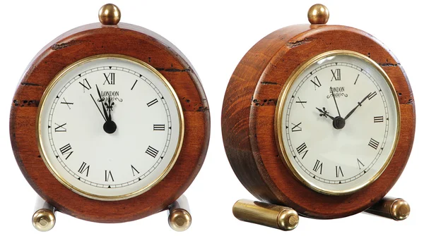Isolated old-fashion clock on white — Stock Photo, Image