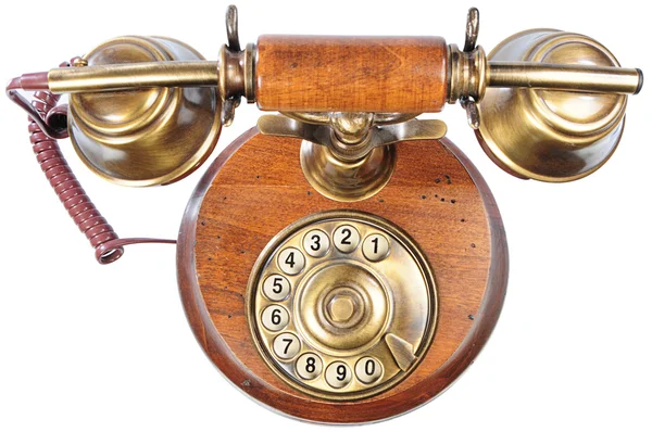 Isolerade gammaldags telefon — Stockfoto