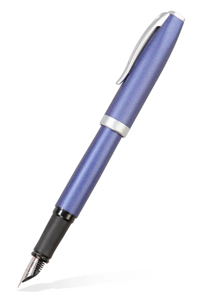 Изолированная синяя чернильная ручка — стоковое фото
