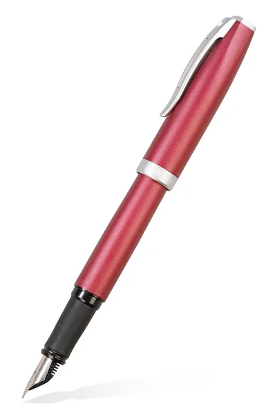 Изолированная красная чернильная ручка — стоковое фото