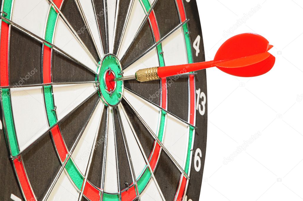 Arrow darts in a center a target