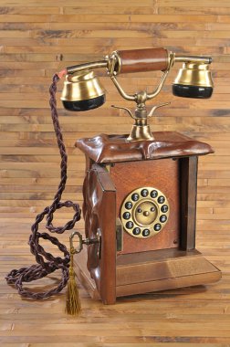 Isolated old-fashioned phone with open d clipart