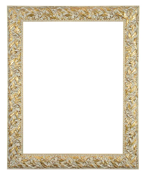 Solated decorative old white bronze fram — Stock Photo, Image