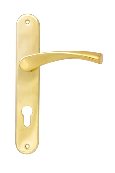 Isolated door handle on plate — Stock Photo, Image