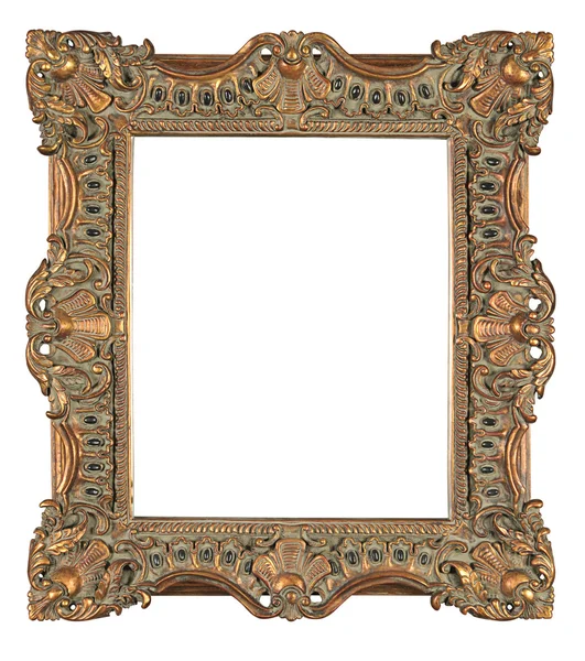 Ізольована декоративна бронзова рамка — стокове фото