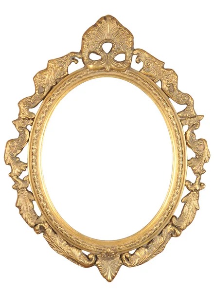 Isolated oval bronze frame — Stock Photo, Image