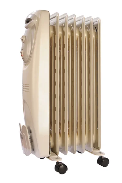 Beyaz elektrikli yağ ısıtıcı — Stok fotoğraf