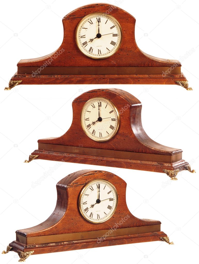 Isolated old-fashioned clock