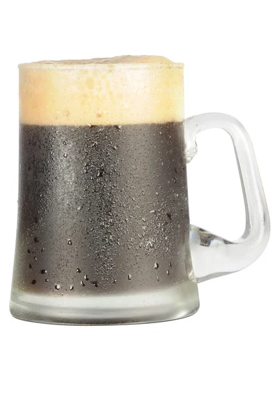 Isoleted ποτήρι παγωμένη μαύρη μπύρα — Φωτογραφία Αρχείου
