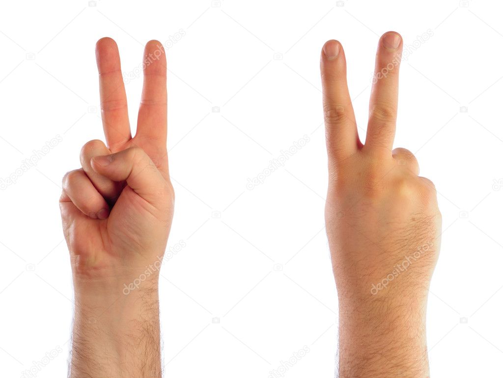 Male hands counting