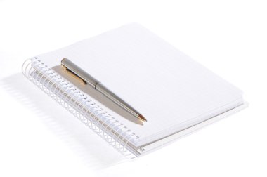 Notebook with pen clipart