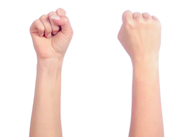 Подсчет женских рук - кулак — стоковое фото