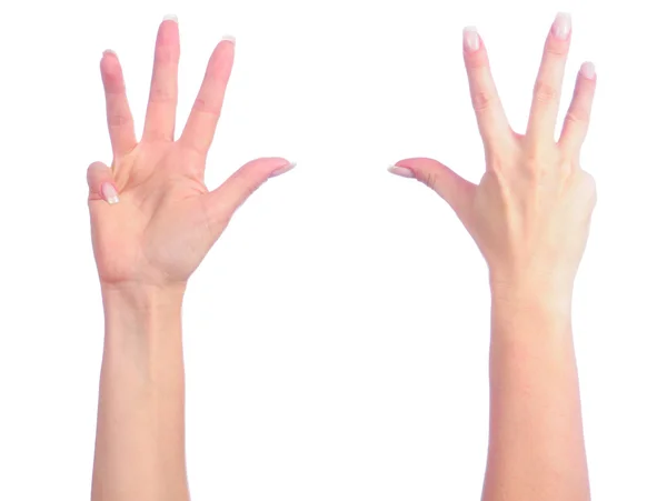 女性の手をカウント — ストック写真
