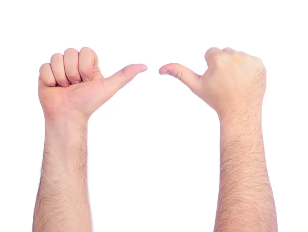 Mannelijke handen tellen. goed of slecht — Stockfoto