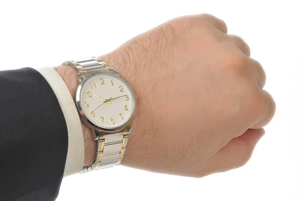 Relógio de pulso na mão — Fotografia de Stock