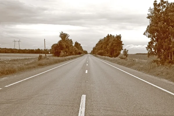 Road straight as an arrow — Stockfoto