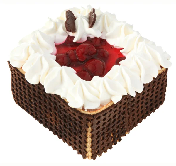 Čokoládový dort s třešněmi — Stock fotografie
