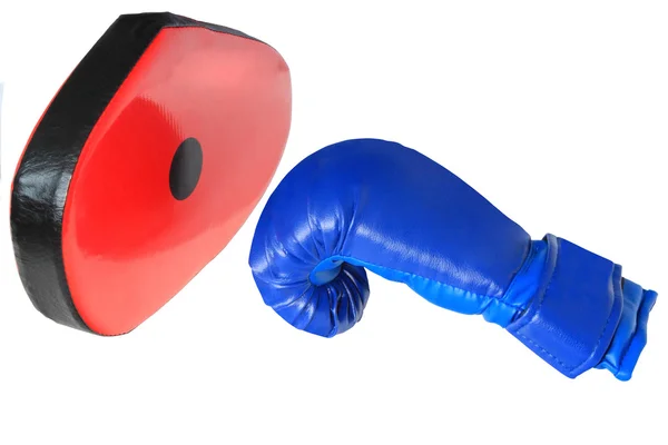Boxing mitt and glove — Stock Photo, Image