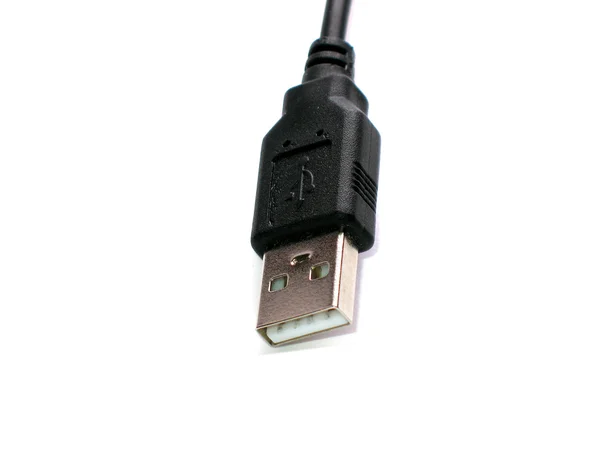 Black usb connector isolated on white ba — Stock Photo, Image
