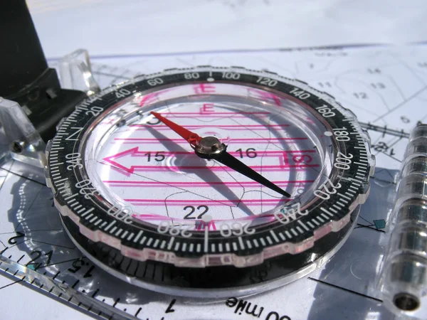 Compass and blueprints. — Stock Photo, Image
