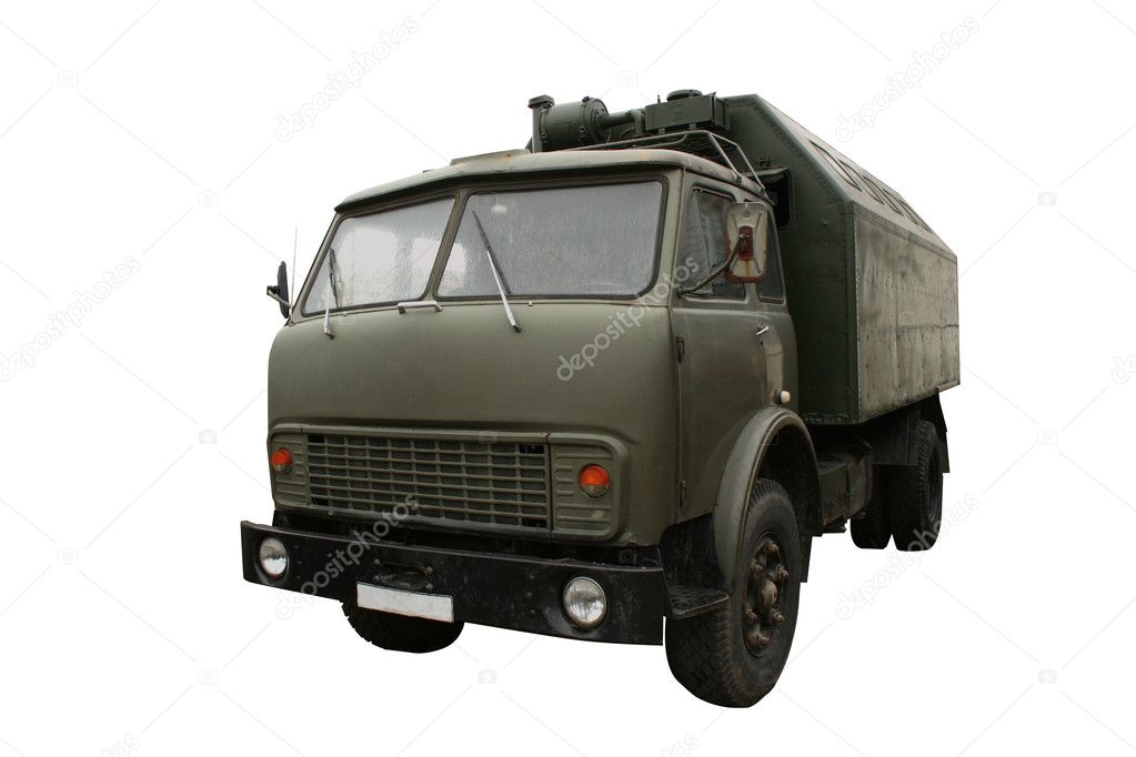 Military truck isolated.