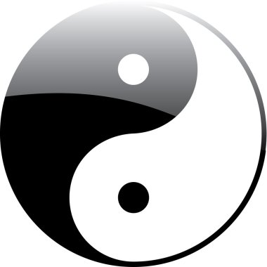 parlak yin-yang sembolü.
