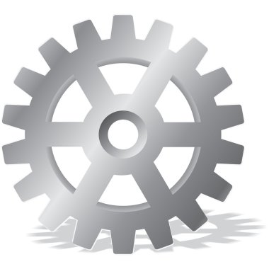 Gear with shadow design element. clipart