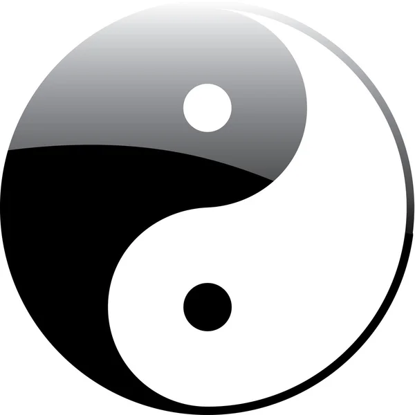 Glänzendes Yin-Yang-Symbol. — Stockfoto