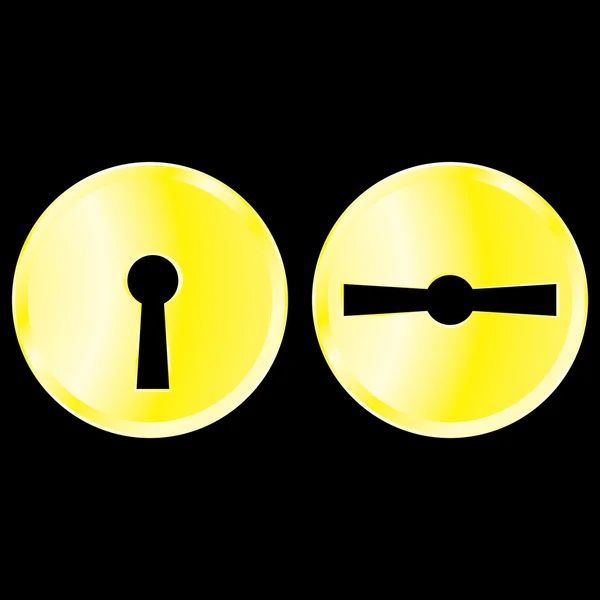 Gold keyholes set design element — Stock Photo, Image