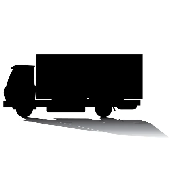 stock image Cargo truck silhouette with shadow. Vect