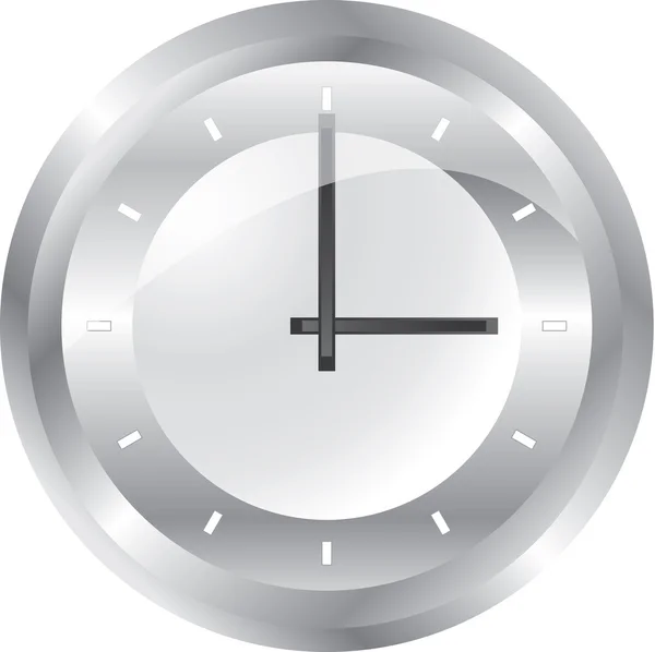 Chrome 有光泽的时钟设计要素及 — 图库照片