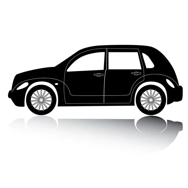 American city car silhouette with shadow Stock Photo