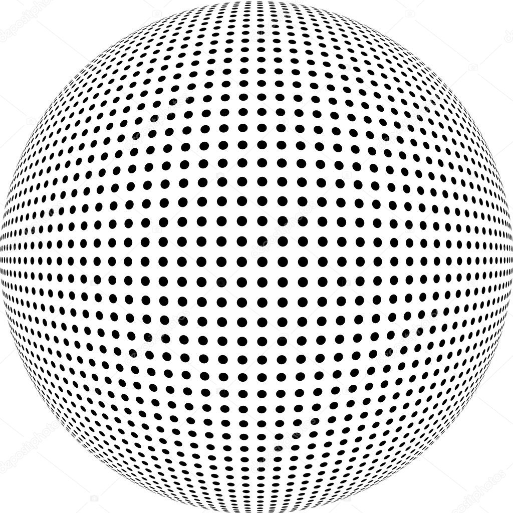 Dotted sphere design element.