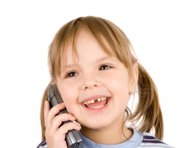 Child with telephone — Stock Photo, Image