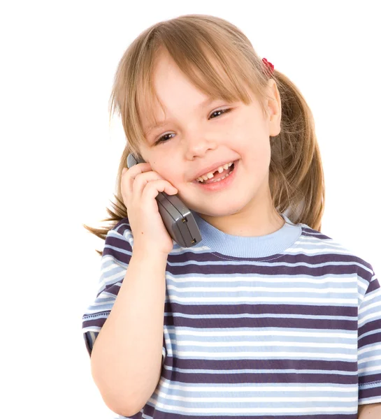 電話を持つ子供 — ストック写真