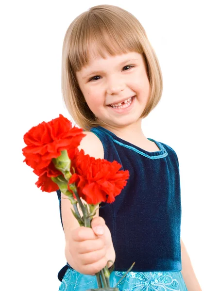 Child with carnation — Stock Photo, Image