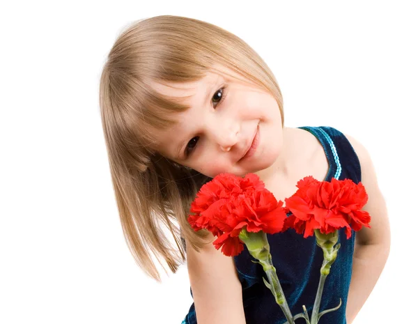Child wiht carnation — Stock Photo, Image