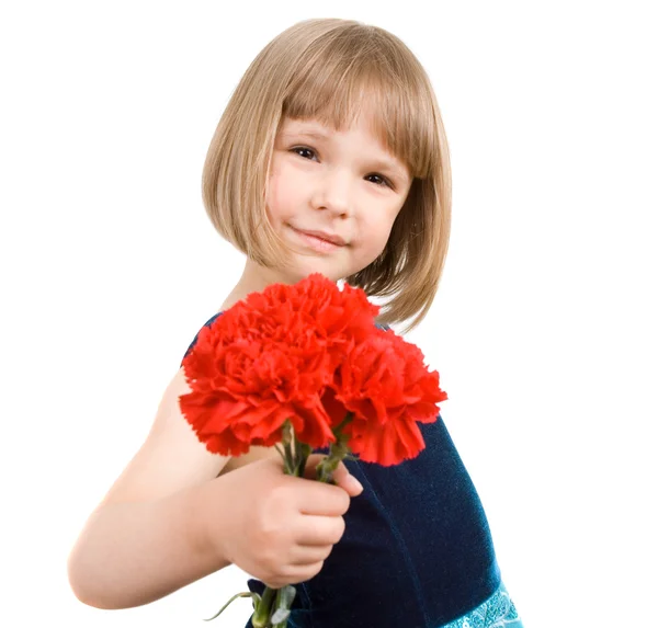 Child wiht carnation — Stock Photo, Image