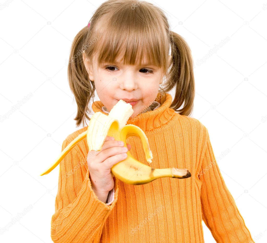 Child eat banana
