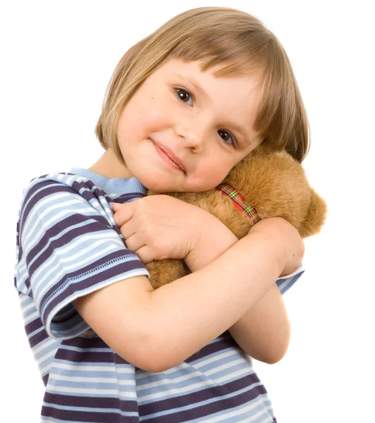 Девочка с игрушкой — стоковое фото