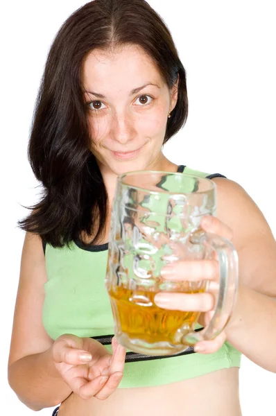 Femme à la bière — Photo