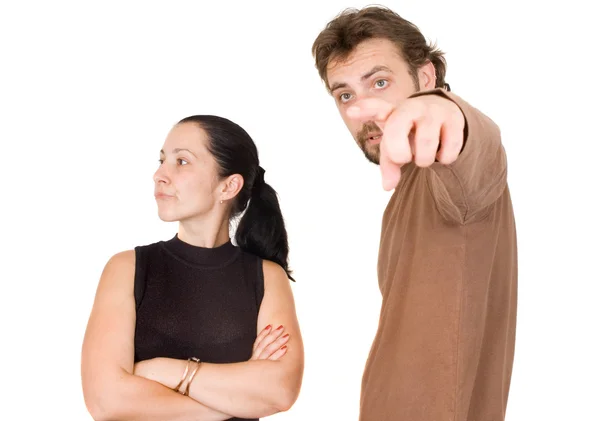 Žena a muž křičí na sebe — Stock fotografie