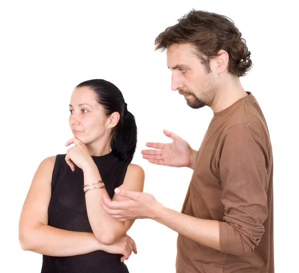 Vrouw en man schreeuwen tegen elkaar — Stockfoto